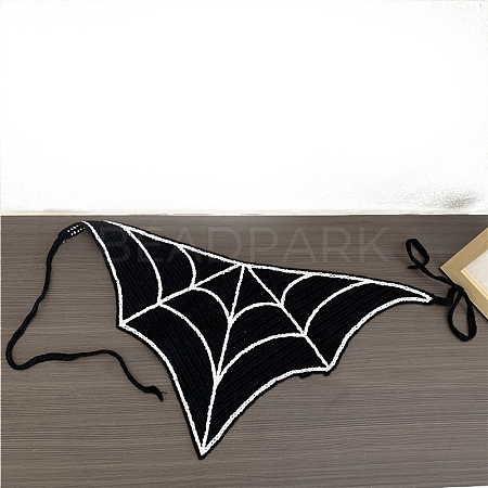 Triangle Spider Web Pattern Cloth Hair Kerchief PW-WG955E2-01-1