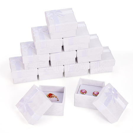 Square Paper Jewelry Ring Gift Boxes with Bowknot CON-TAC0010-80E-1