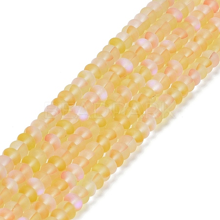 Frosted Transparent Glass Beads Strands FGLA-M002-01G-1
