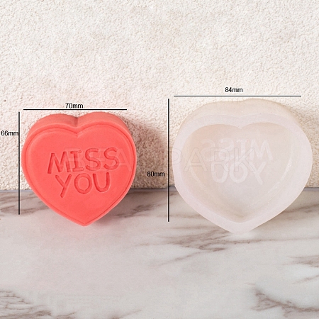DIY Silicone Heart with Word Soap Molds PW-WG13454-11-1