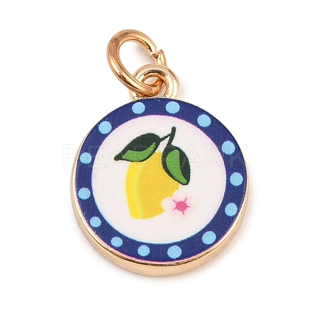 Painted Brass Pendants KK-CBAA339-02A-1