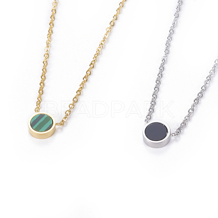 304 Stainless Steel Pendant Necklaces NJEW-O118-10-1