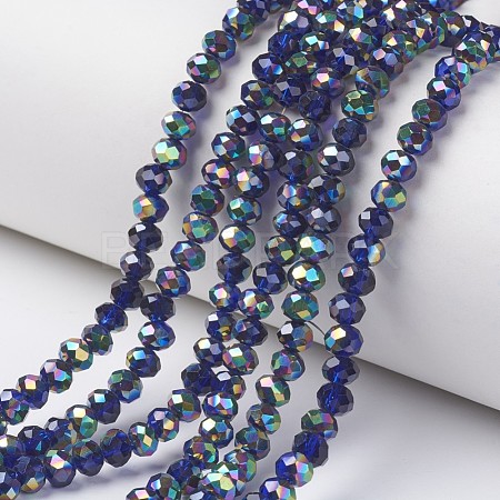 Electroplate Transparent Glass Beads Strands EGLA-A034-T6mm-Q08-1