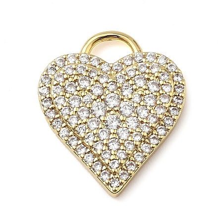 Brass Micro Pave Cubic Zirconia Pendants KK-I276-29G-02-1