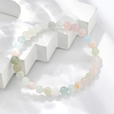 Natural Morganite Stretch Bracelets BJEW-JB03738-04-1