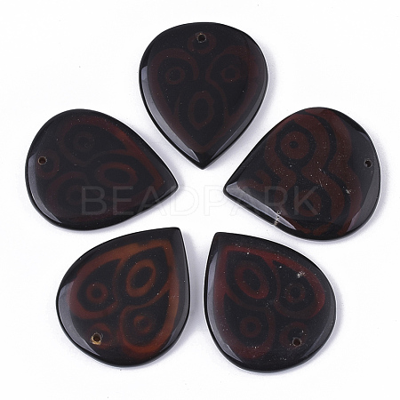 Hand Painting Natural Agate Pendants G-S359-068-1