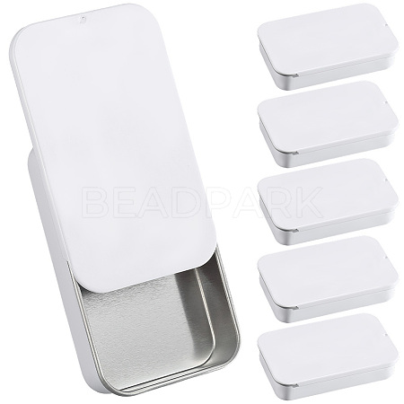 6Pcs Slide Top Tinplate Trinket Storage Boxes CON-SP0001-23C-1