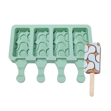 Food Grade DIY Rectangle Ice-cream Silicone Molds DIY-D062-08A-1