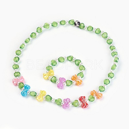 (Jewelry Parties Factory Sale)Acrylic Beads Kids Jewelry Sets SJEW-JS00988-05-1