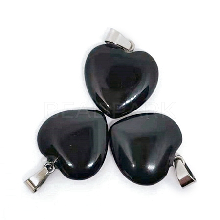 Valentine's Day Natural Obsidian Pendants PW-WG34610-12-1