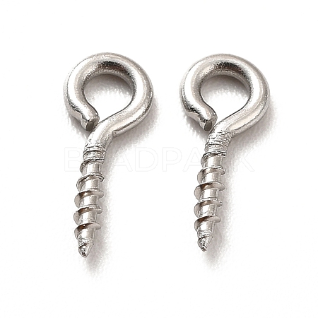 Non-Tarnish 304 Stainless Steel Screw Eye Pin Peg Bails X-STAS-E044-07P-02-1