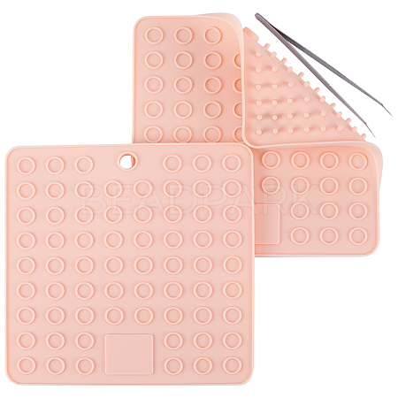 2Pcs Square Silicone Hot Mats for Hot Dishes AJEW-GF0008-26C-1