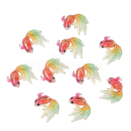 10Pcs UV Printing Acrylic Pendants TACR-YW0003-22G-1
