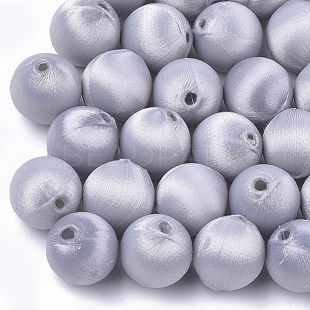 Polyester Thread Fabric Covered Beads WOVE-T007-20mm-08-1