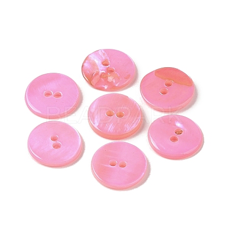 Spray Paint Natural Freshwater Shell Button BSHE-H018-15D-1
