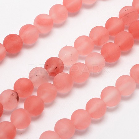 Cherry Quartz Glass Beads Strands G-D684-6mm-1