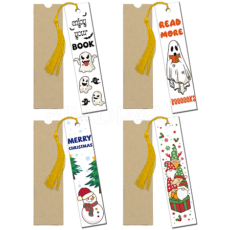 Globleland 1 Set Christmas & Halloween Theme Acrylic Bookmarks DIY-GL0004-42A-1