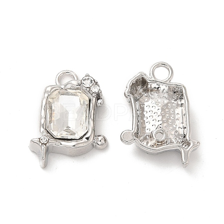 Glass Rectangle with Star Pendants PALLOY-E024-32P-01-1