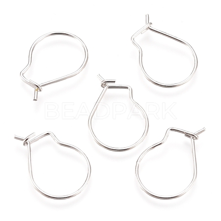 304 Stainless Steel Hoop Earrings Findings STAS-H436-02S-1