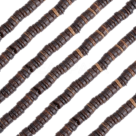 6 Strands Dyed Natural Coconut Disc Bead Strands COCB-SC0001-02A-1