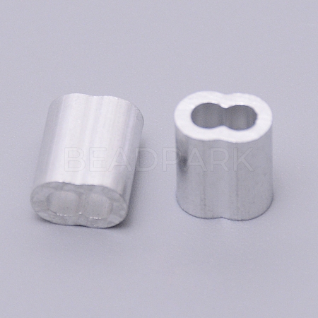 DIN6063 Aluminum Slide Charms/Slider Beads ALUM-WH0166-02F-1