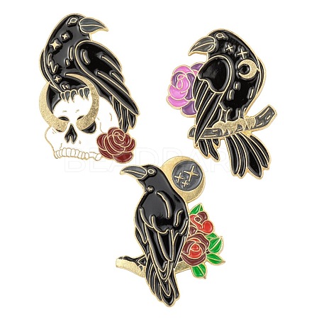 3Pcs 3 Style Creative Zinc Alloy Brooches JEWB-LS0001-40-1