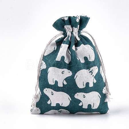 Polycotton(Polyester Cotton) Packing Pouches Drawstring Bags ABAG-T007-02M-1