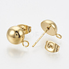 Ion Plating(IP) 201 Stainless Steel Stud Earring Findings STAS-Q225-16G-8mm-2