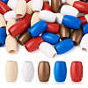 50Pcs 5 Colors Spray Painted Natural Wooden Beads WOOD-FW0001-06-1