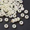 ABS Plastic Imitation Pearl Rondelle Large Hole European Beads X-MACR-S256-A41-1
