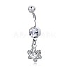 Eco-Friendly Brass Cubic Zirconia Navel Ring AJEW-EE0004-35A-1
