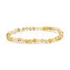 Natural Yellow Opal Round Beaded Stretch Bracelet BJEW-JB07901-1