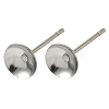 Tarnish Resistant 304 Stainless Steel Post Stud Earring Findings STAS-R063-50-1