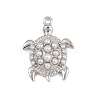 Turtle Brass ABS Imitation Pearl Pendants KK-I352-04B-P-1