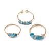 3Pcs Natural Apatite Bead Finger Ring RJEW-JR00855-01-5