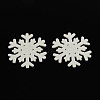 Dyed Snowflake Wood Cabochons X-WOOD-R240-17-1
