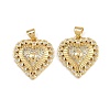 Brass Micro Pave Cubic Zirconia Pendants ZIRC-I367-07G-09-1