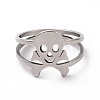 Non-Tarnish 201 Stainless Steel Skull Finger Ring RJEW-J051-08P-2