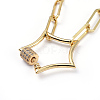 Brass Paperclip Chain Necklaces NJEW-JN02739-01-3