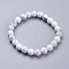 Natural Howlite Beaded Stretch Bracelets BJEW-I253-8mm-08-1