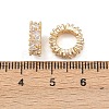 Brass Micro Pave Clear Cubic Zirconia European Beads KK-C142-03LG-3