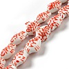 Handmade Printed Porcelain Beads PORC-F005-03C-4