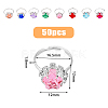 50Pcs Rhinestone Adjustable Rings RJEW-FI0001-06-2