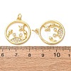 Brass Micro Pave Clear Cubic Zirconia Pendants CU-E003-18G-23-3