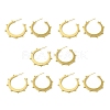Brass Ring Stud Earring Findings KK-H440-01G-3