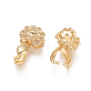Brass Micro Pave Clear Cubic Zirconia Ice Pick Pinch Bails ZIRC-L093-28G-2