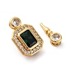 Brass Micro Pave Cubic Zirconia Box Clasps KK-P291-32G-2