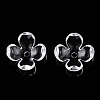 4-Petal Transparent Acrylic Bead Caps FACR-T001-09A-3