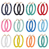 ANATTASOUL 12 Pairs 12 Colors Acrylic Round Beaded Hoop Earrings EJEW-AN0003-29-1