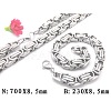 201 Stainless Steel Byzantine Chain Bracelet & Necklace Jewelry Sets SJEW-V0263-06-2